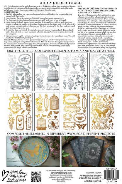 Iron Orchid Designs -  Papillon Foil Transfer Pad