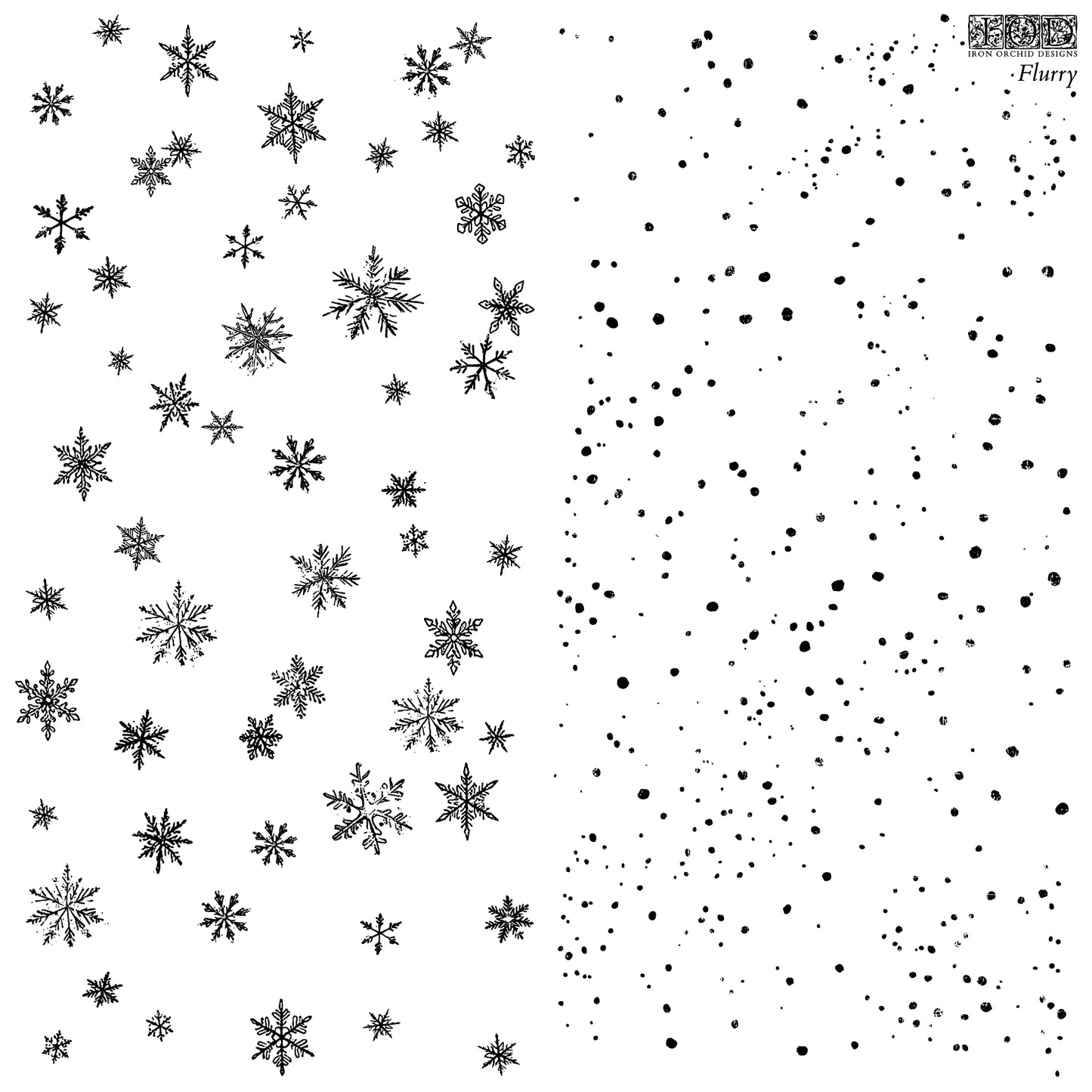 Iron Orchid Designs - Flurry Decor Stamp