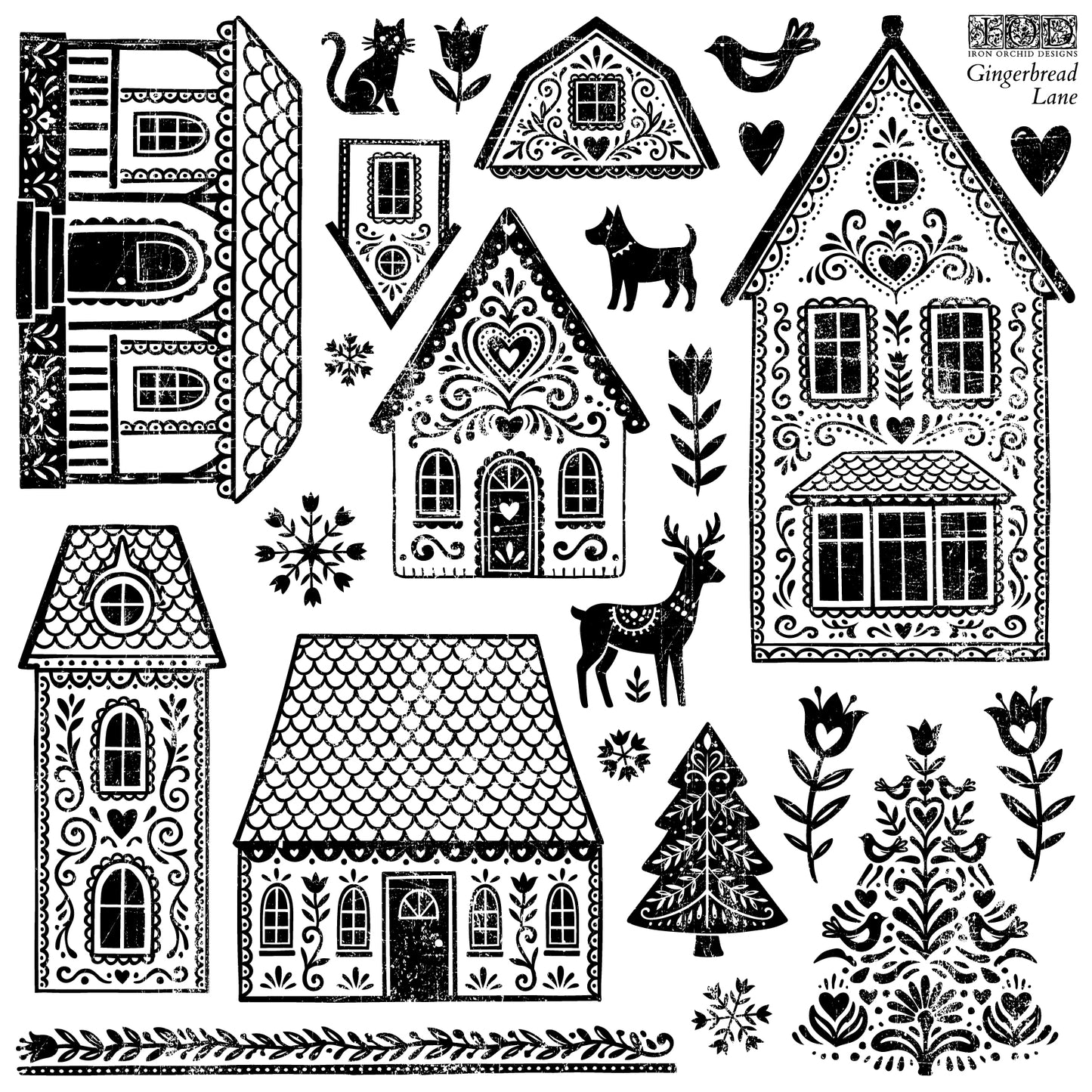 Iron Orchid Designs - Gingerbread Lane Decor Stamp