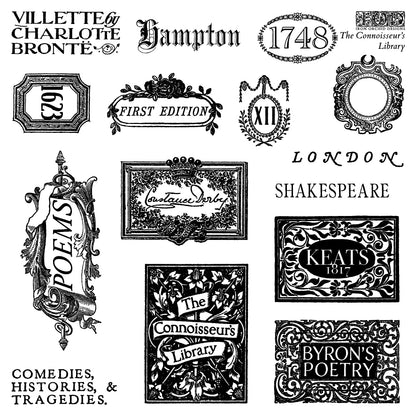 Iron Orchid Designs - The Connoisseur’s Library Decor Stamp (6 x 6)