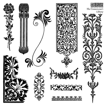 Iron Orchid Designs - The Connoisseur’s Library Decor Stamp (6 x 6)