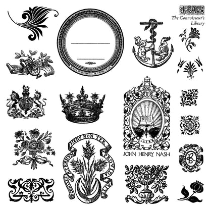 Iron Orchid Designs - The Connoisseur’s Library Decor Stamp (6 x 6)