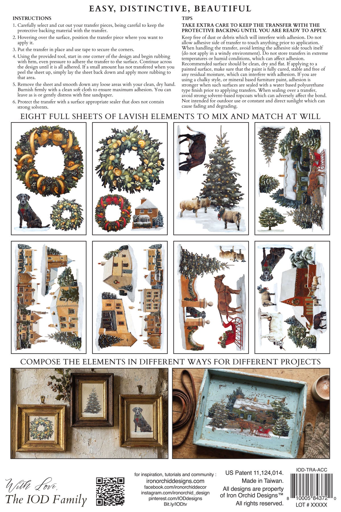 Iron Orchid Designs - A Cotswold Christmas Decor Transfer Pad