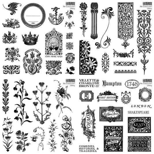 Iron Orchid Designs - The Connoisseur’s Library Decor Stamp (6 x 6)