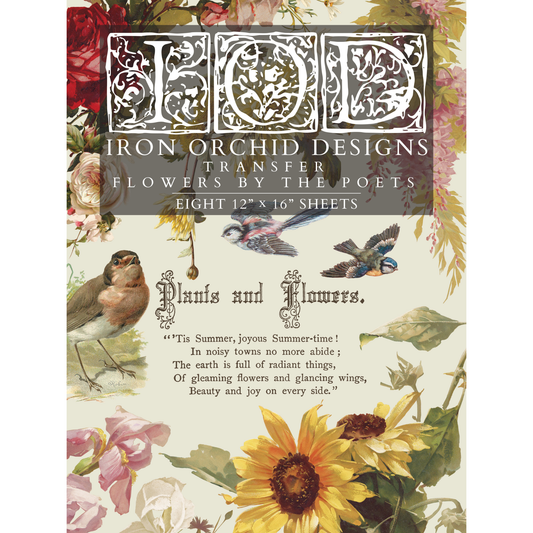 Iron Orchid Designs - Flowers by the Poets Decor Transfer Pad
