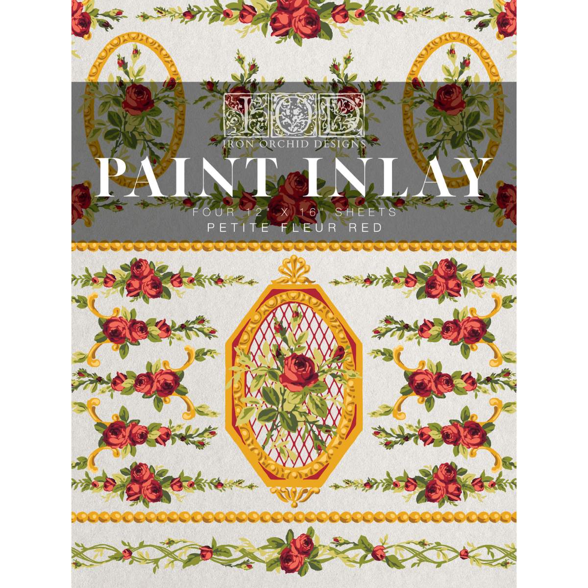 Iron Orchid Designs - Petit Fleur Red Paint Inlay