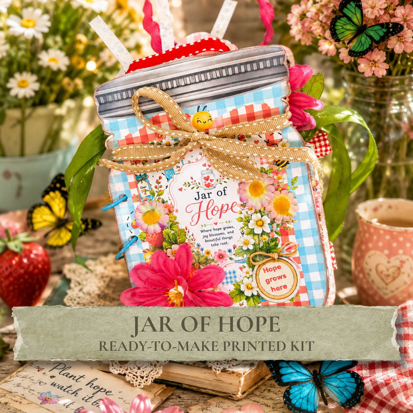 Jar of Hope Printed Junk Journal Kit