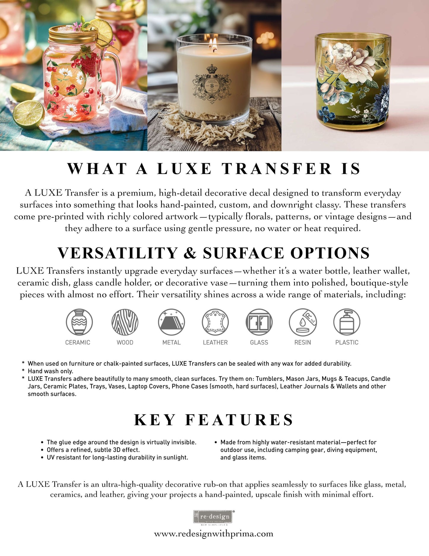 Redesign Decor Transfer - Luxe - Daisy Cherry Delight