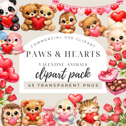 Clipart Pack - Paws & Hearts