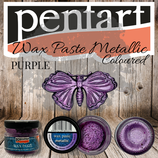Pentart Wax Paste - Coloured Metallic - 20ml - Purple