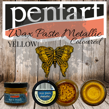 Pentart Wax Paste - Coloured Metallic - 20ml - Yellow