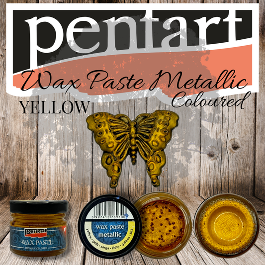 Pentart Wax Paste - Coloured Metallic - 20ml - Yellow