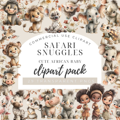 Clipart Pack - Safari Snuggles