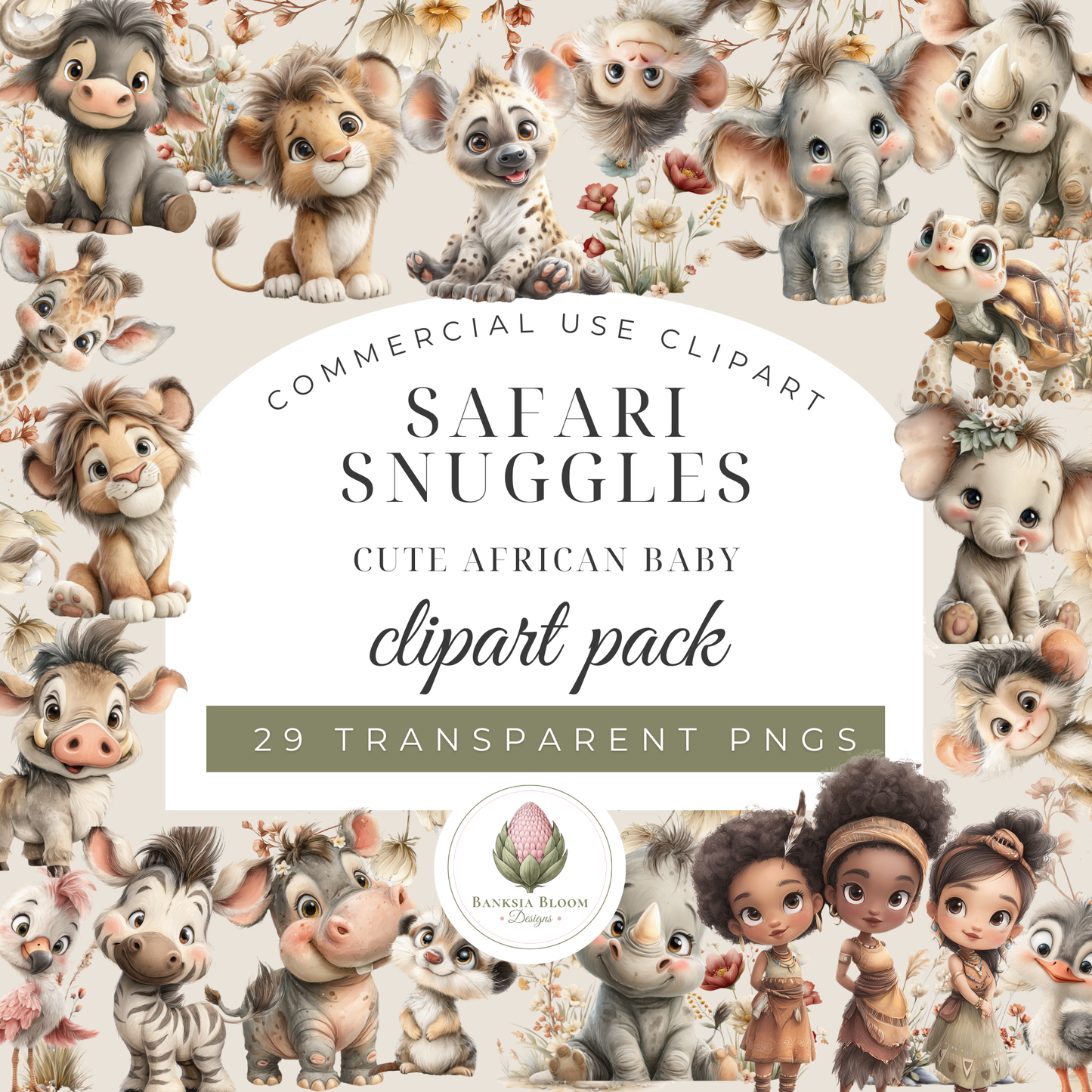 Clipart Pack - Safari Snuggles