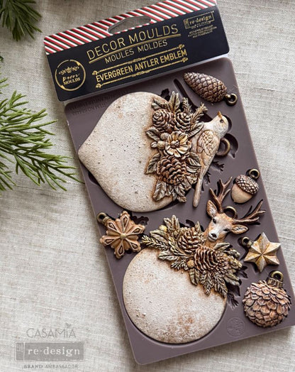 Redesign with Prima - Decor Moulds® - Evergreen Antler Emblem