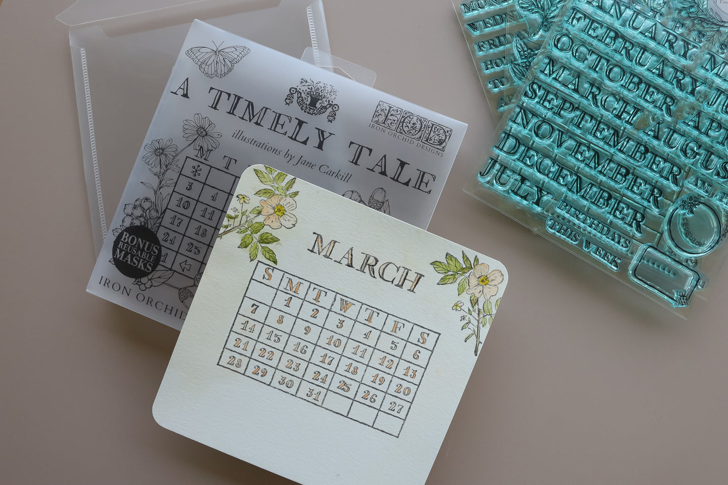 Iron Orchid Designs - A Timely Tale Decor Stamp (6 x 6)