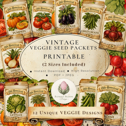 BBD Printable - Vintage Veggie Seed Packets