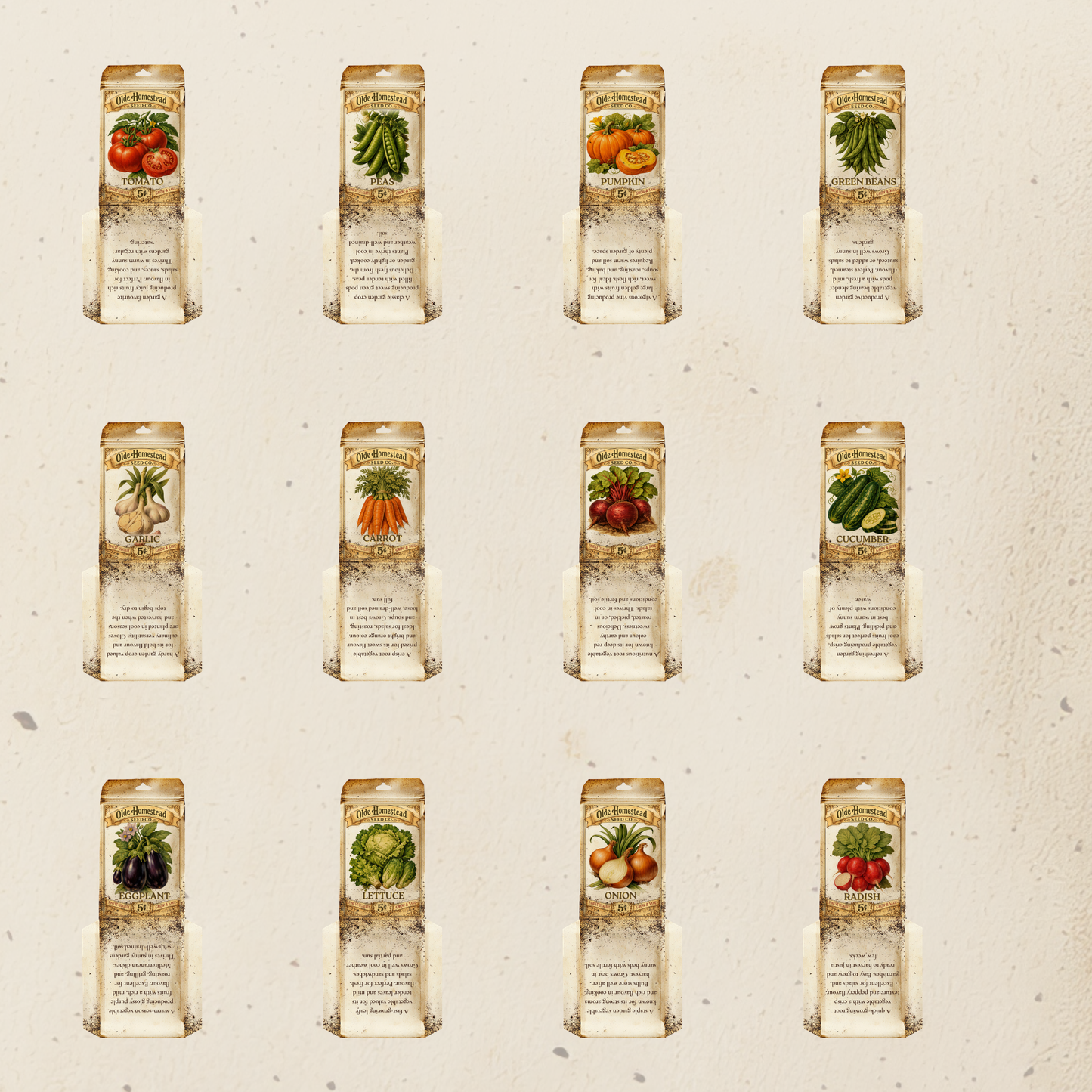 BBD Printable - Vintage Veggie Seed Packets