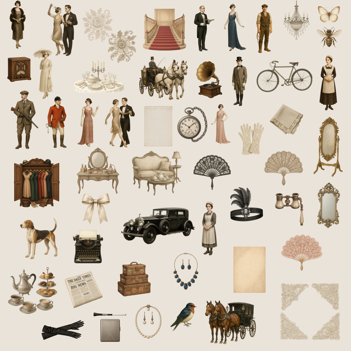 Clipart Pack - 1920s Manor House Vol. 1