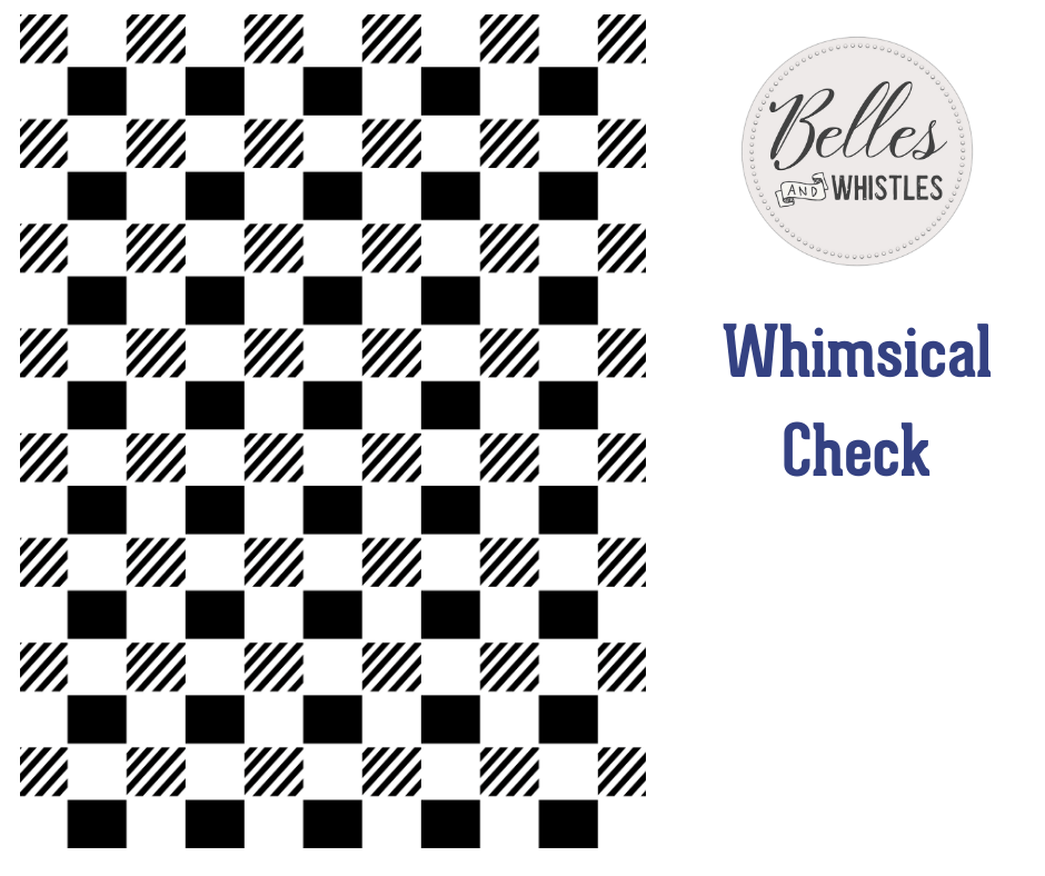 Belles and Whistles - Whimsical Check Stencil - Rustic River Home
