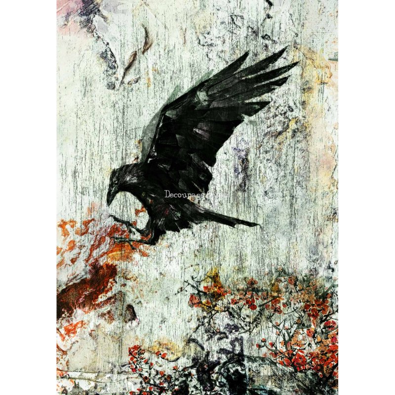 Decoupage Queen - Andy Skinner - Quoth The Raven Decoupage Paper - Rustic River Home