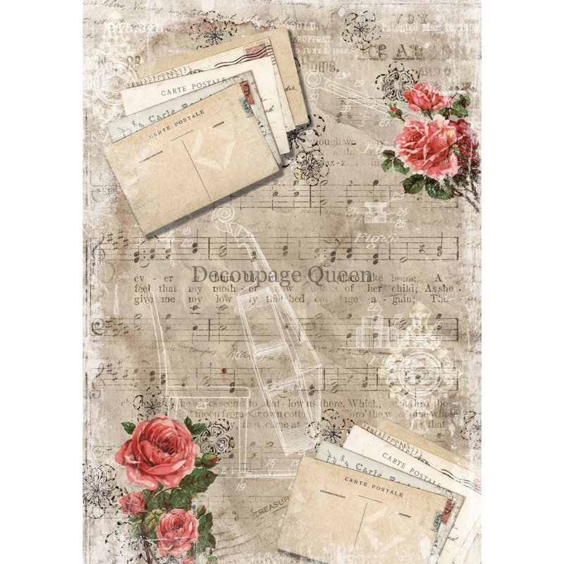 Decoupage Queen - Autumn Violin Background Decoupage Paper - Rustic River Home