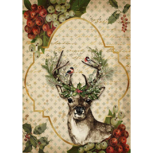 Decoupage Queen - Christmas Reindeer Decoupage Paper - Rustic River Home