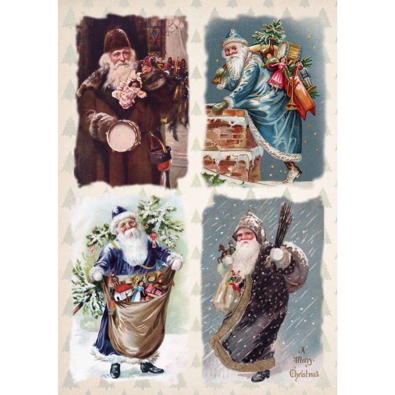 Decoupage Queen - Old World Santas Decoupage Paper - Rustic River Home