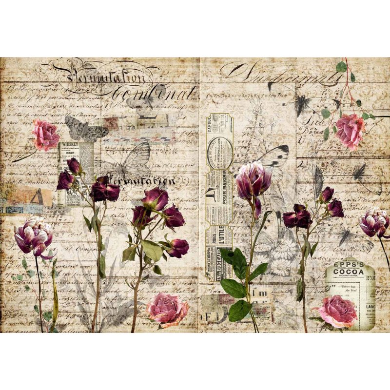 Decoupage Queen - Pressed Flowers Decoupage Paper - Rustic River Home