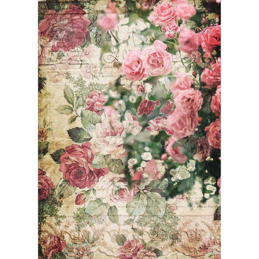 Decoupage Queen - Splash of Roses Decoupage Paper - Rustic River Home