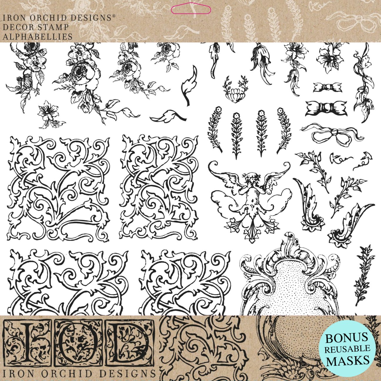 Iron Orchid Designs - Alphabellies Decor Stamp - Rustic River Home