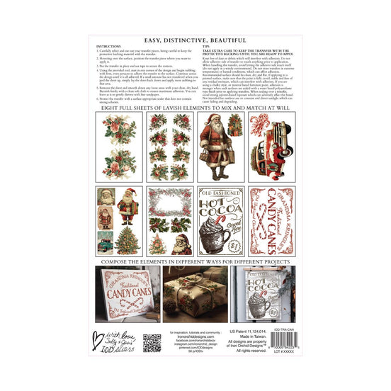 Iron Orchid Designs - Candy Cane Cottage Decor Transfer Pad - Rustic River Home