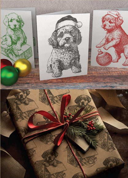 Iron Orchid Designs - Christmas Pups Decor Stamp - Rustic River Home