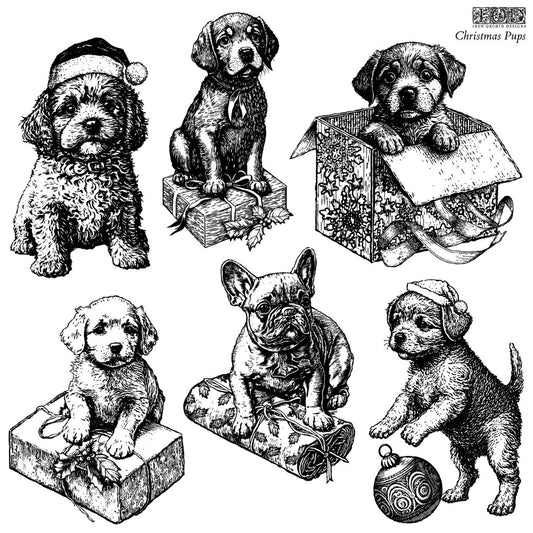 Iron Orchid Designs - Christmas Pups Decor Stamp - Rustic River Home