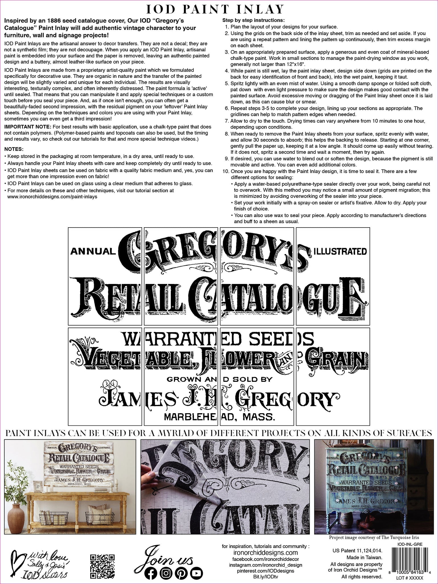 Iron Orchid Designs - Gregory's Catalogue Paint Inlay - Rustic River Home