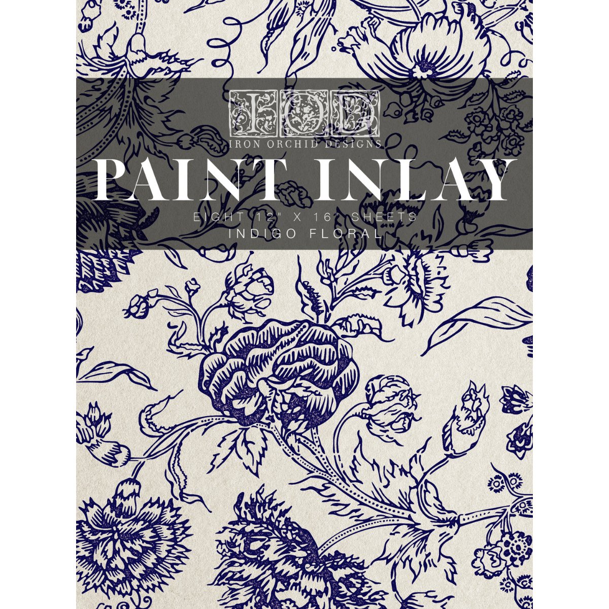 Iron Orchid Designs - Indigo Floral Paint Inlay - Rustic River Home