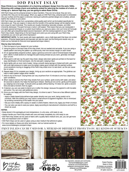 Iron Orchid Designs - Rose Chinz Paint Inlay - Rustic River Home