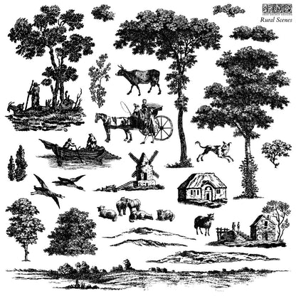 Iron Orchid Designs - Rural Scenes Decor Stamp - Rustic River Home