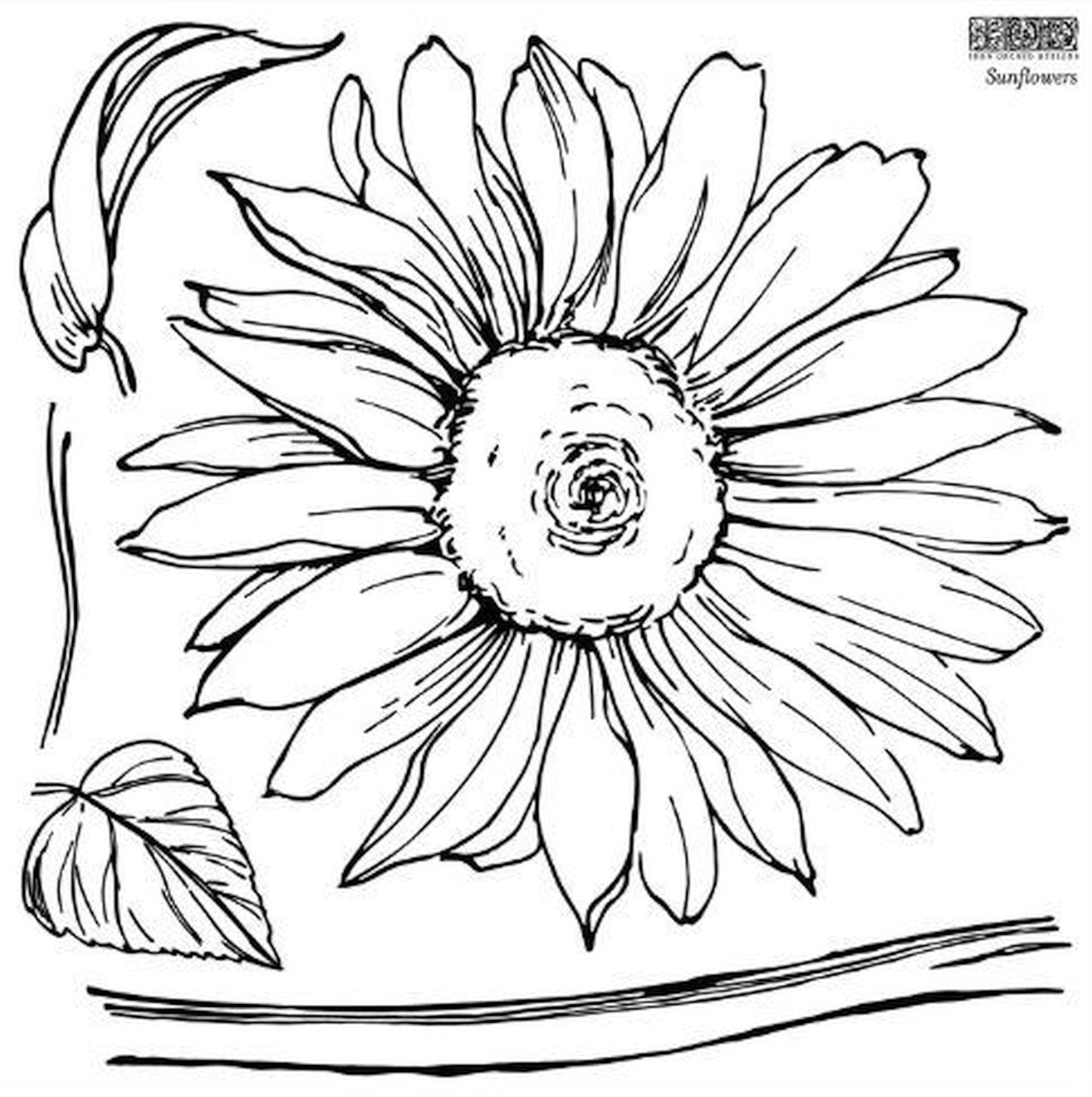 Iron Orchid Designs - Sunflowers Decor Stamp - Rustic River Home