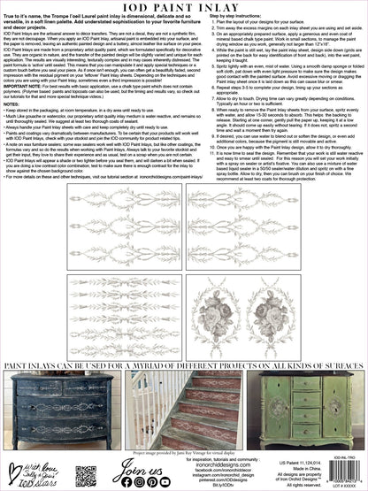 Iron Orchid Designs - Trompe L'Oeil Laurel Paint Inlay - Rustic River Home