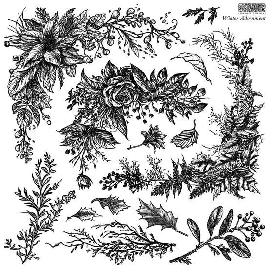 Iron Orchid Designs - Winter Adornment Decor Stamp - Rustic River Home