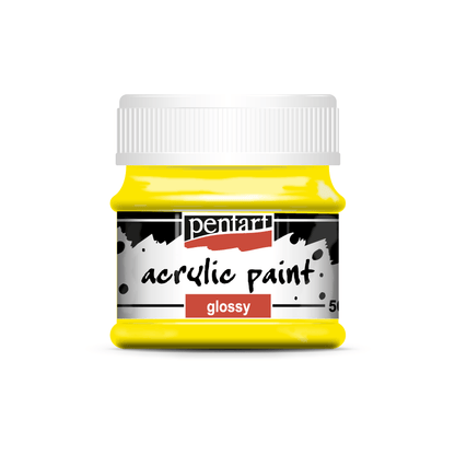Pentart - Acrylic Paint - Glossy - Yellow - Rustic River Home