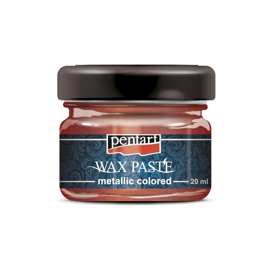 Pentart Wax Paste - Coloured Metallic - 20ml - Red - Rustic River Home