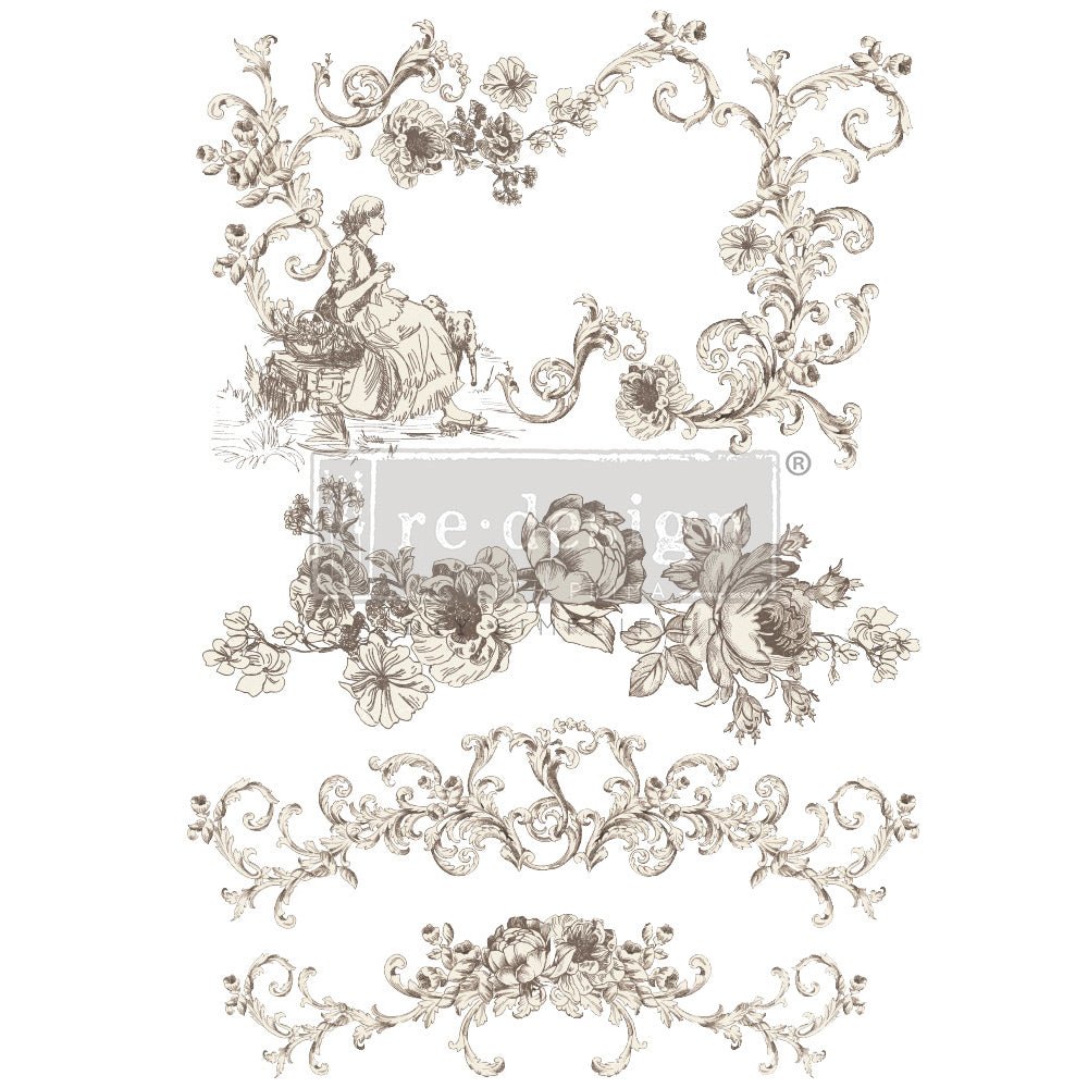 Redesign Decor Transfer - Alaina Toile - 24"x35" - Rustic River Home