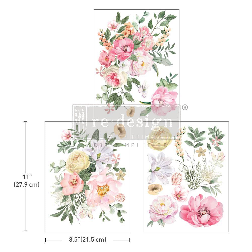 Redesign Decor Transfer - Bouquet For My Love - 8.5"x11" - Rustic River Home