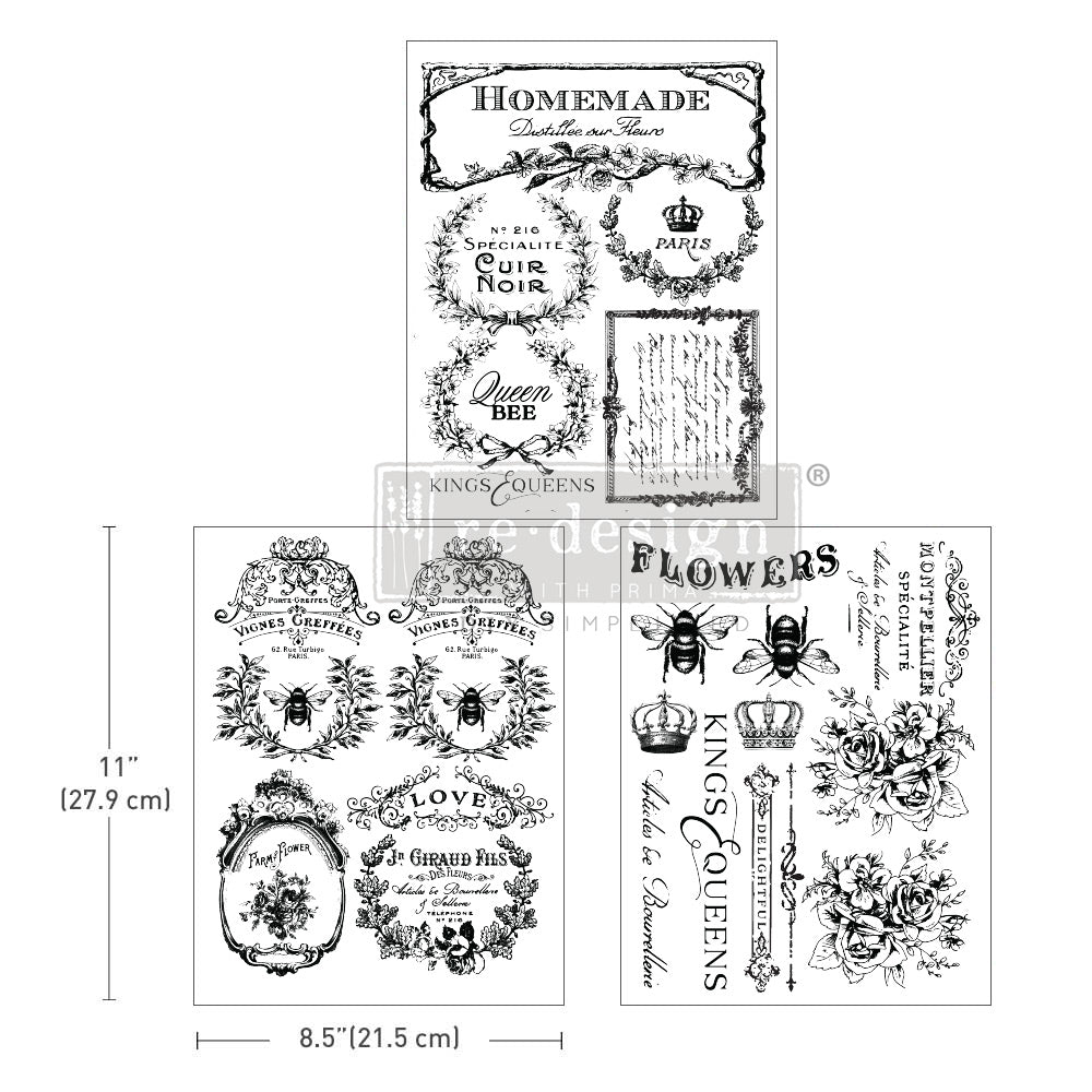 Redesign Decor Transfer - French Labels - 8.5"x11" - Rustic River Home