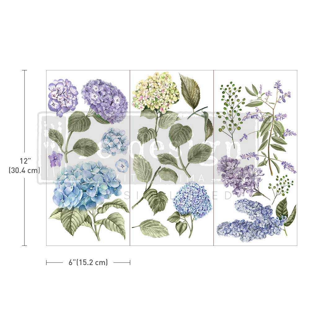 Redesign Decor Transfer - Mystic Hydrangea - 6"x12" - Rustic River Home