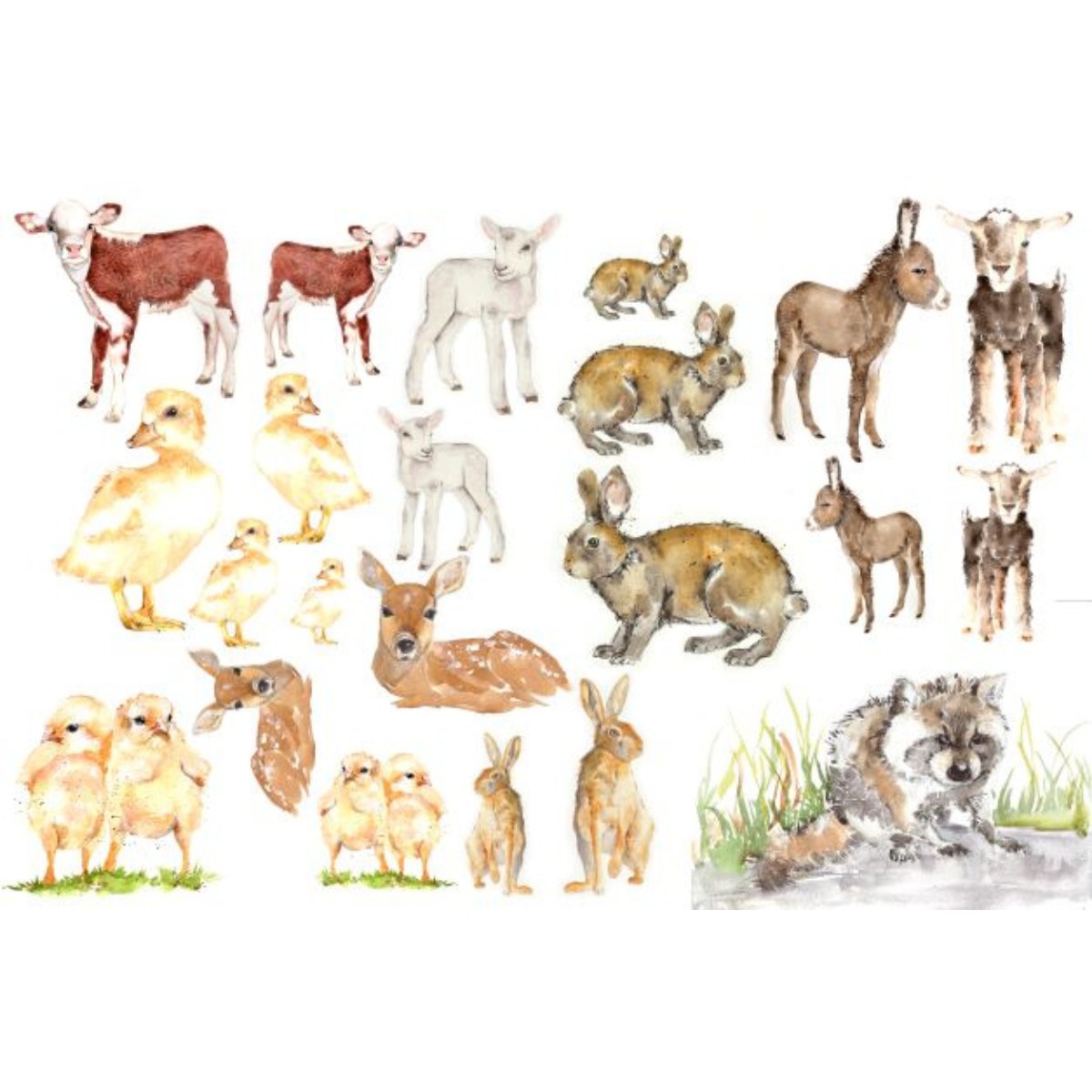 Roycycled Treasures - Baby Animals Decoupage Paper - 20x30in - Rustic River Home