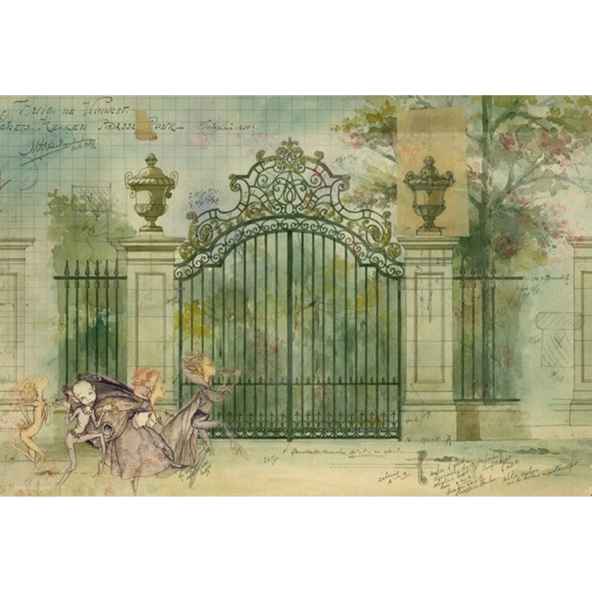 Roycycled Treasures - Fairy Gate Decoupage Paper - 20x30in - Rustic River Home