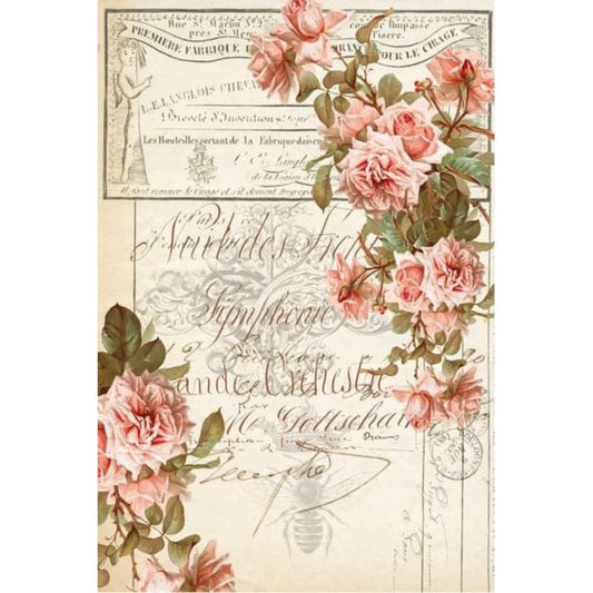 Roycycled Treasures - Floral Emphemera Decoupage Paper - 20 x 30 in - Rustic River Home